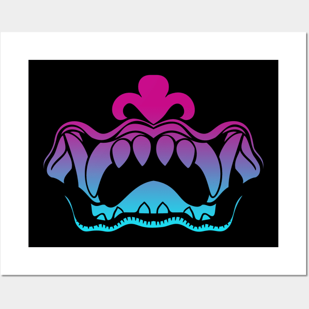 Bali Demon Mask Teeth Vaporwave Wall Art by aaallsmiles